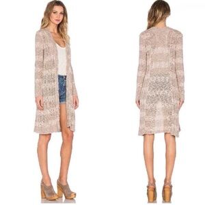 Free People Free Spirit Cardigan in Almond Combo, Linen Blend, size S